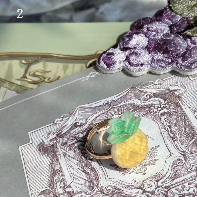 Optionen Ring Kirsche/Ananas/Wassermelone/Erdbeere/Trauben Dekoriert 5