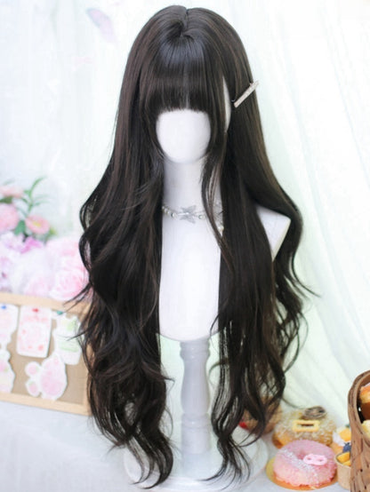 ブラックティー 70cm ウエスト丈 ウェーブウィッグ フルバング