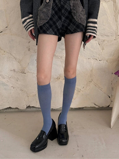 Color Solid Calf Socks