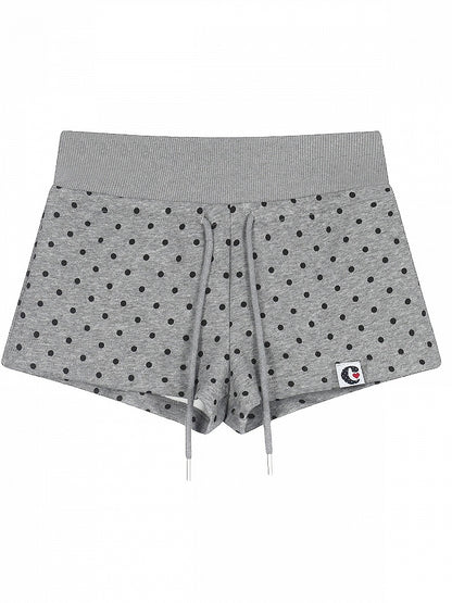 Gray Polka Dot Drawstring Shorts - Languid Park