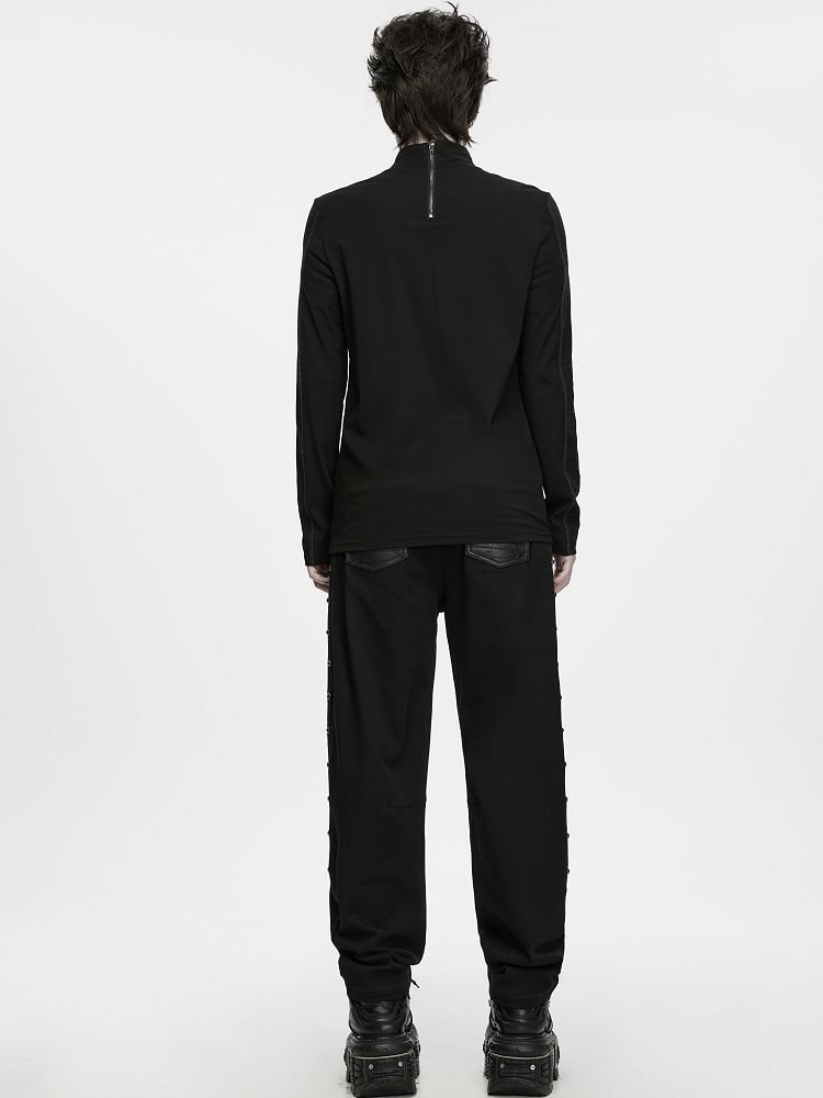 Men's Black Hardcore Punk Streetwear Trousers - Punk Rave