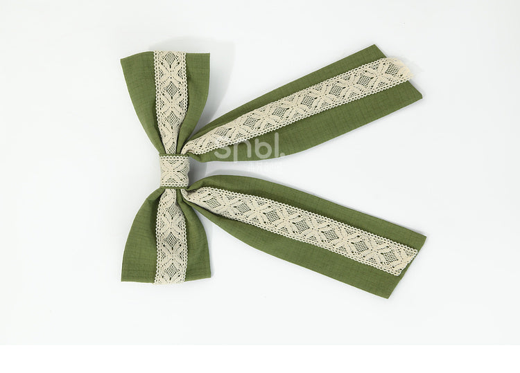 Sweet Hem Overall Dress Bowknot Ruffle with Detachable Green