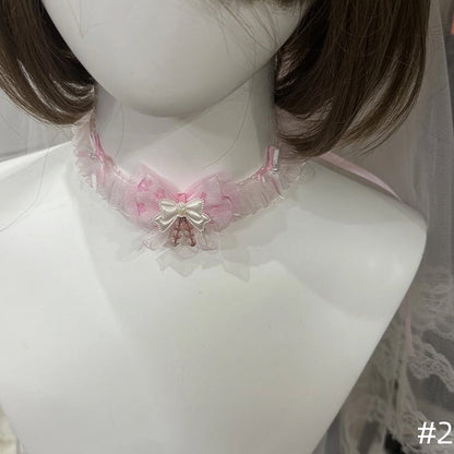 Four Accessory - Collection Styles with Hime White Lolita Lace Pink