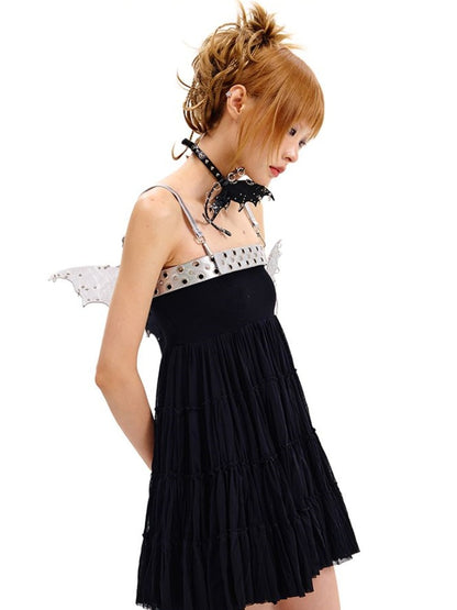 Punk Schwarz/Silber Schmetterling Choker