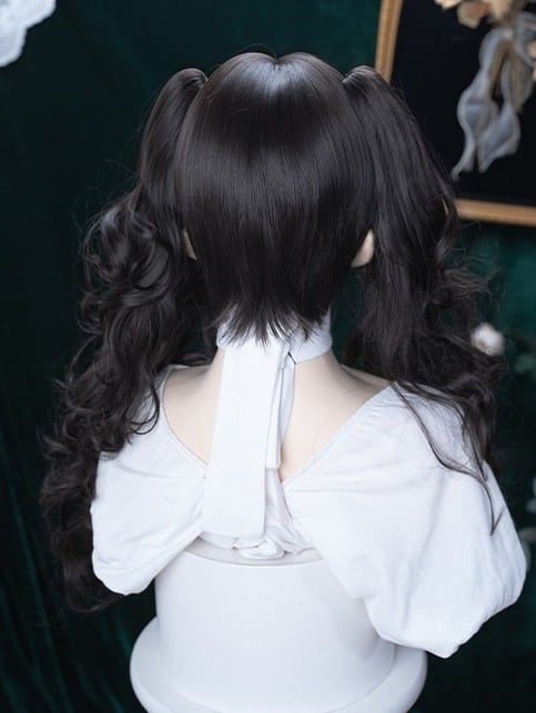 Black Tea 47cm Full Bang Wig & 51cm Double Wavy Ponytails - Alice Garden