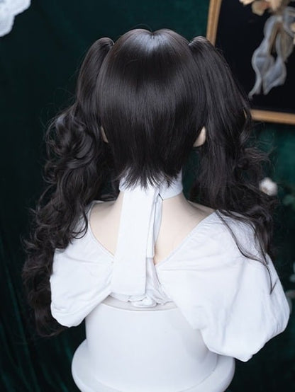 Black Tea 47cm Full Bang Wig & 51cm Double Wavy Ponytails - Alice Garden