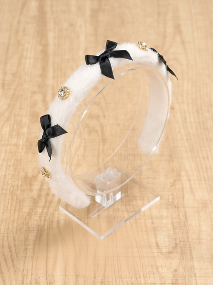 自雷系 ラインストーンとちょう結び ふわふわKC