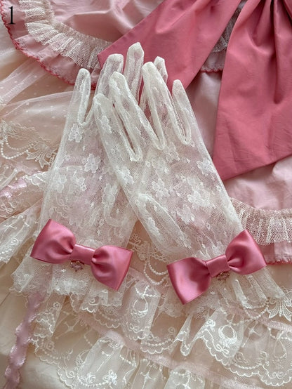 Krone/Herz Schleife Spitzenhandschuhe Optionen Charm 16