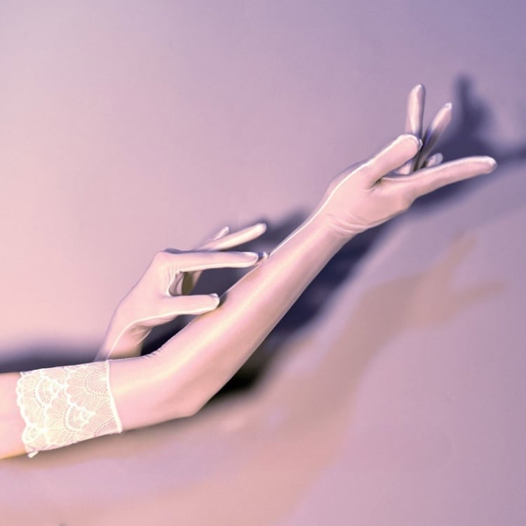 Lace Trim Gothic Punk Gloves