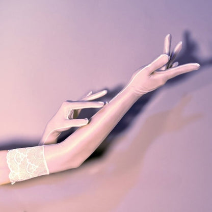 Lace Trim Gothic Punk Gloves