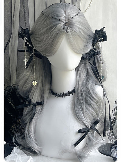 ウェーブバングス グレーシルバー 65cm 長さカーテンウィッグ