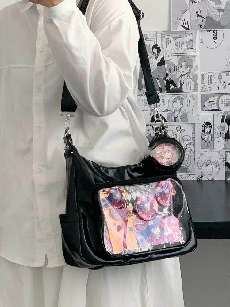 Shoulder Crossbody / Convertible Colors Bag with Badge 7 Charm Strap Ita