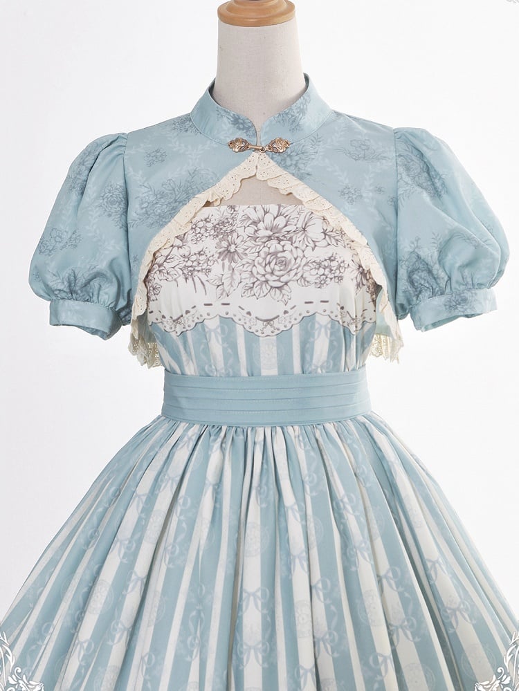 Bolero Puff Sleeevs Blue