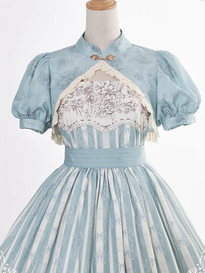 Bolero Puff Sleeevs Blue