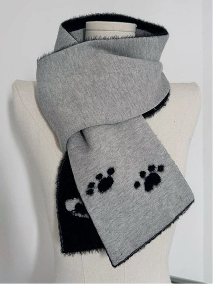 Cat Heart Black Gray and with Scarf Patterns Reversible