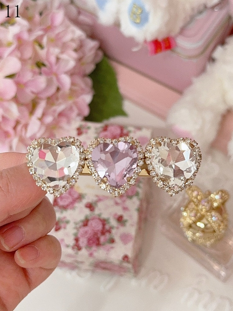 11 Optionen Strass Herz Haarspange
