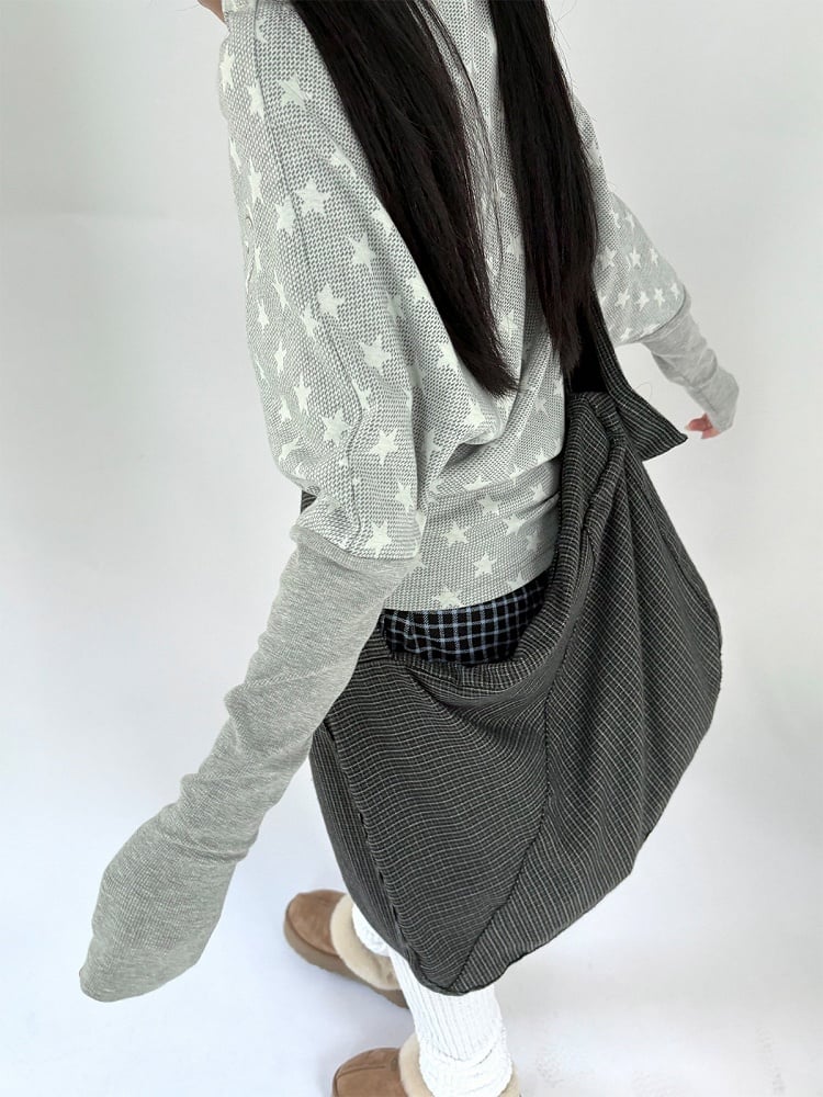 and Wings Pattern Top Sleeve with Angel Gray Star Long