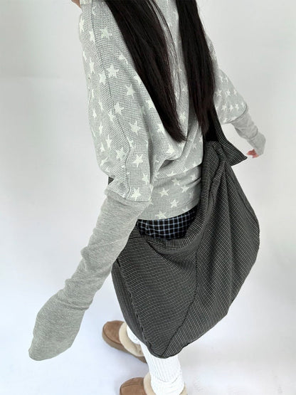 and Wings Pattern Top Sleeve with Angel Gray Star Long