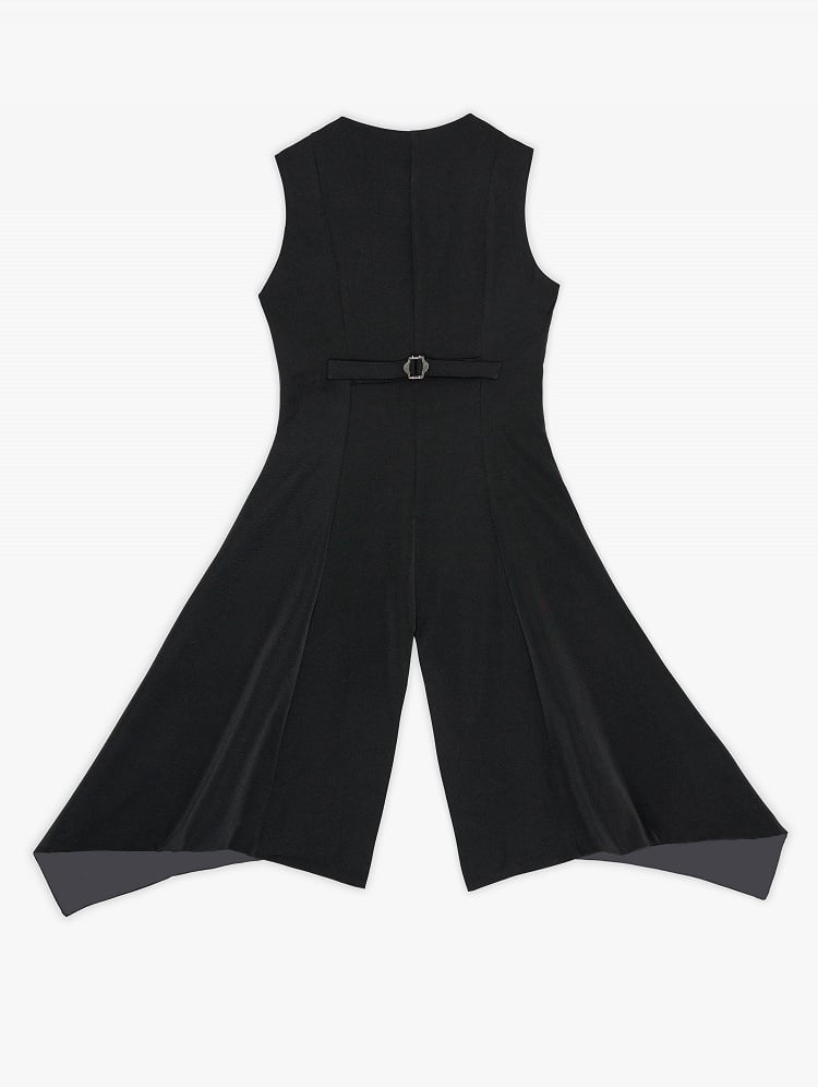 Ouji Lolita Black Tailcoat Vest with Peaked Lapel by ASAE