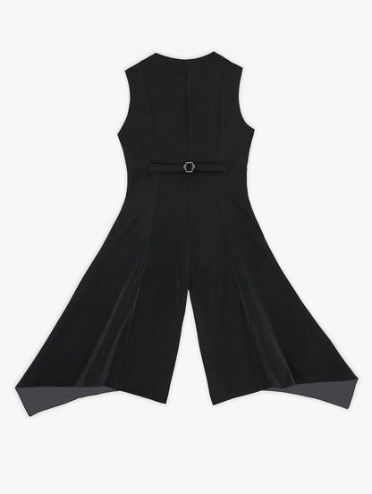 Ouji Lolita Black Tailcoat Vestwith Peaked Lapel&Triangular Back Slit