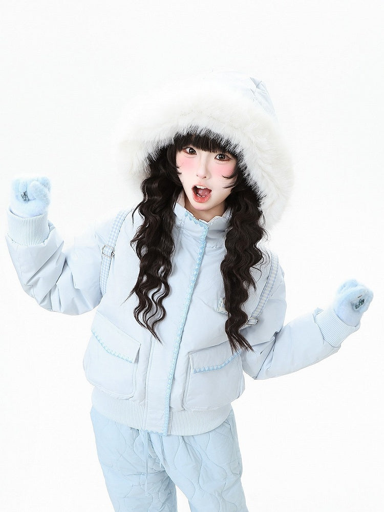 Blouson Closure Kawaii with Dual Jacket Daily Blue/Pink
