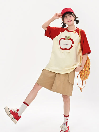 Shorts Khaki Elastischer Bund Gerades Bein Cargo