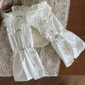 Leg with Design Trim White/Black Warmers Drawstring Lace
