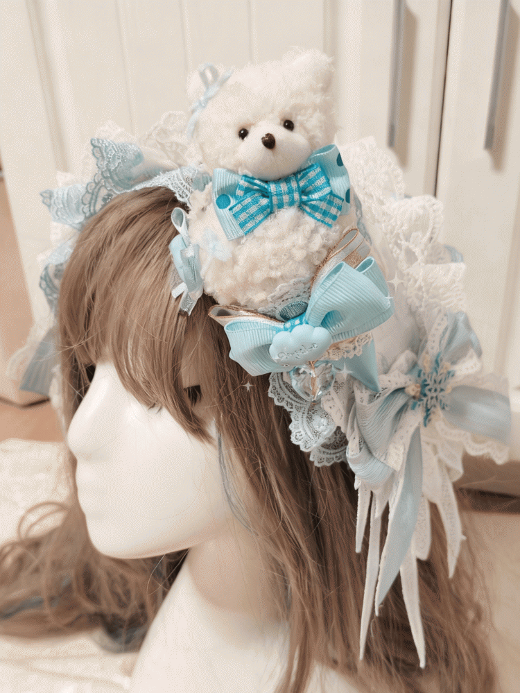 Hairclip Ice Bear Cream Sweet Lolita Pink/Blue