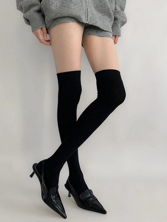 Knit Over-the-Knee Colors) Warm (5 Diamond Stockings