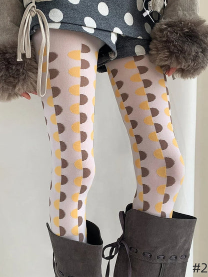 Polka-dot Two-Tone Colors) Tights (4