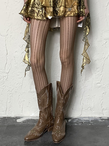 オプションストライプホローアウトタイツ4