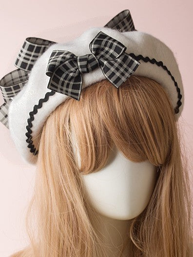 Bowknot Options Color 4 Beret Plaid