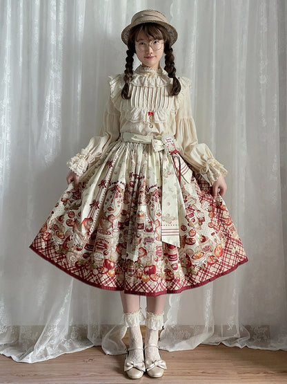 Chick Tinned Tomatoes Egg Hen and Country Skirt / Fried Lolita Print