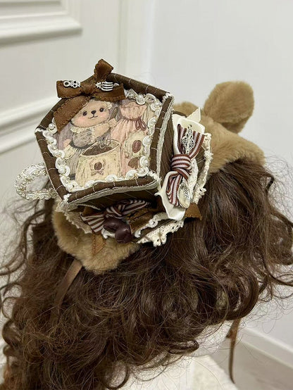 Bear Brown Hairband Ears Teacup Plush