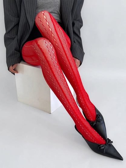 Pantyhose Point Fishnet Textured Wave