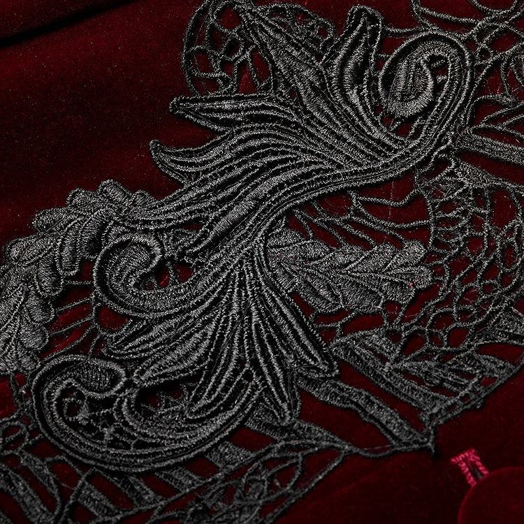 Length Mid Coat Goth Red