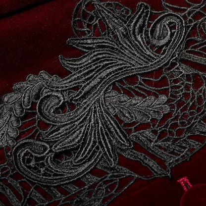 Length Mid Coat Goth Red