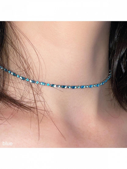 Rhinestone-Adorned 4-Tone Choker