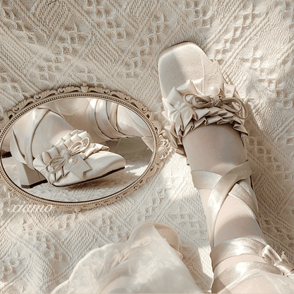 Mid-heel Silver Edging Mary Lolita Frill Classic Janes - Multi-Layer