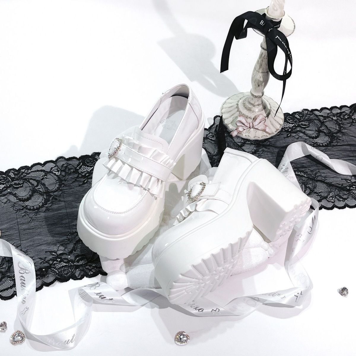 Lolita Glossy Platform Loafers – Japanese Jirai Subculture Style