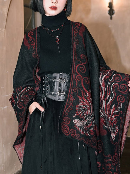 Corset Straps with Belt Details Buckle PU Lace-up Cheongsam Goth Black