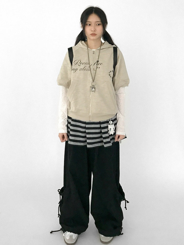 Waist with Elastic Tie Covered Closure