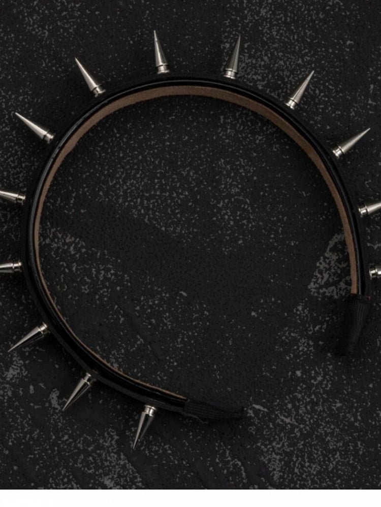 Punk Black KC Headband with Spike Accents - Strange Sugar