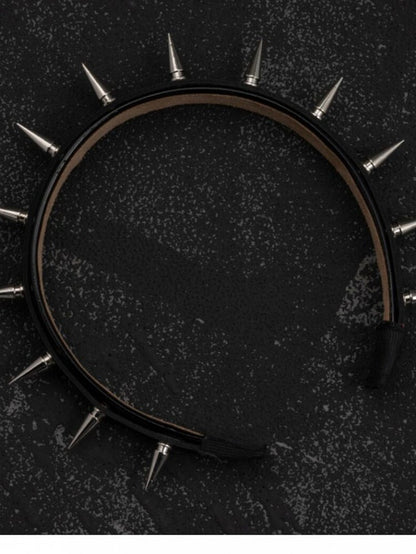 Punk Black KC Headband with Spike Accents - Strange Sugar