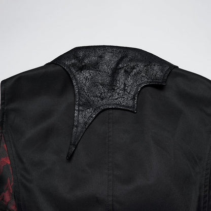 Asymmetrical Gothic Design Black Vest Men's