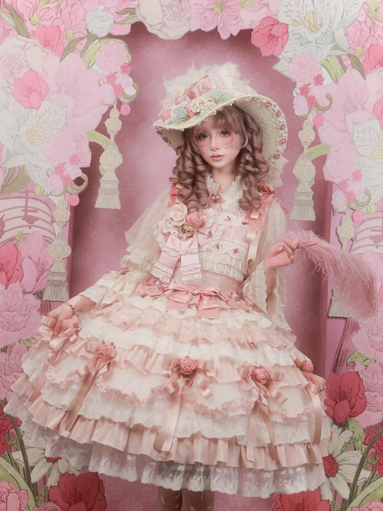 with Lolita Accents Lace Bell Beige Blouse Flower Sleeves