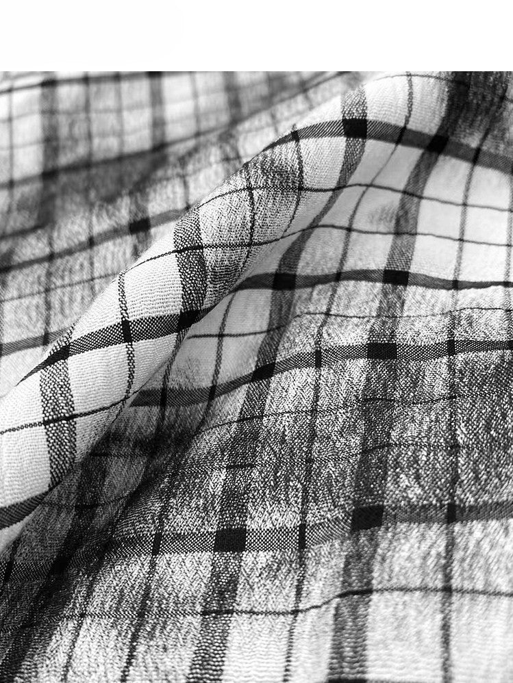 Kariertes Taschentuch SchwarzWeiß Y2K Muster Rocksaum