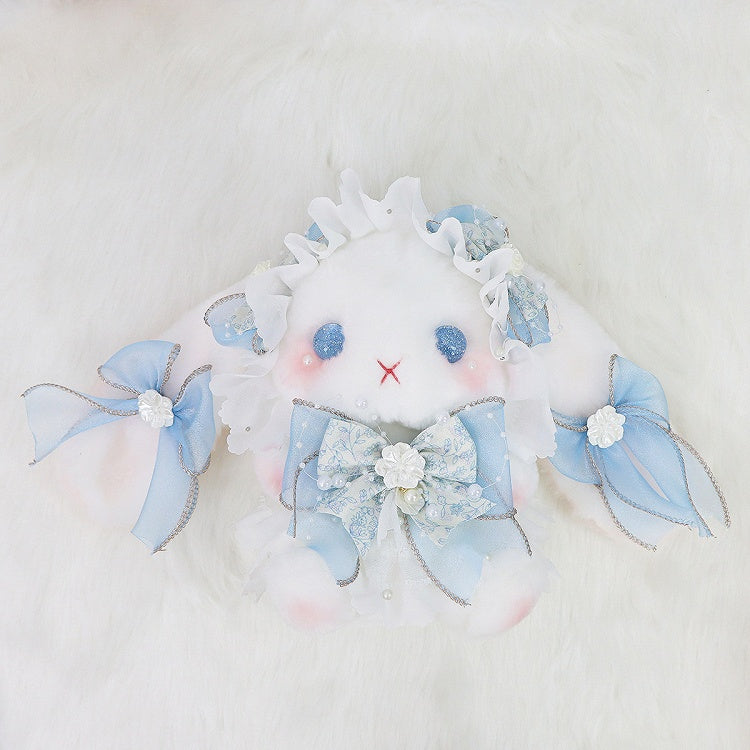 Bunny Flower Convertible Bowknot with White Blue Accents Bag Strap Plush