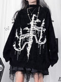 Subculture Black Print with Faux Fur Sweater One-Shoulder