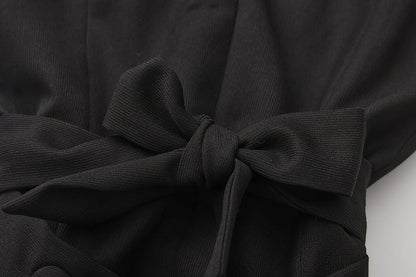 Collar Lapel Ouji Detail Waistcoat Ruffle Train Lolita Detachable Black with